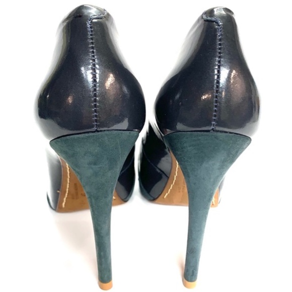 SCHUTZ Smoky Pewter Suede Studded Platform Pumps, 37/6 - Picture 5 of 8